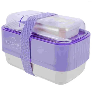 Ensembles de vaisselle Boîte à bento pratique à double pont réutilisable multi-usage pour enfants en plastique en plein air