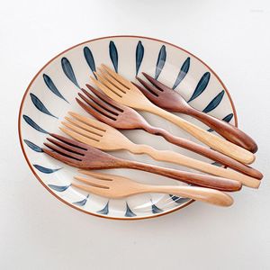 Dijkartikelen sets natuurlijke houten lepel vork set cake dessert fruit keuken servies flatware accessoires