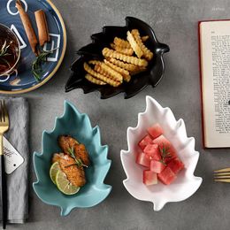 Din sets Aldus Nordic Art Keramisch bladvormig westers bord keuken servies onregelmatig ontbijtdessert huis fruit snack opslaglade
