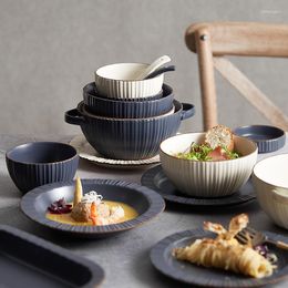 Ensembles de vaisselle ensemble de vaisselle en céramique nordique bols et assiettes de luxe ménage moderne minimaliste Ins Cubiertos