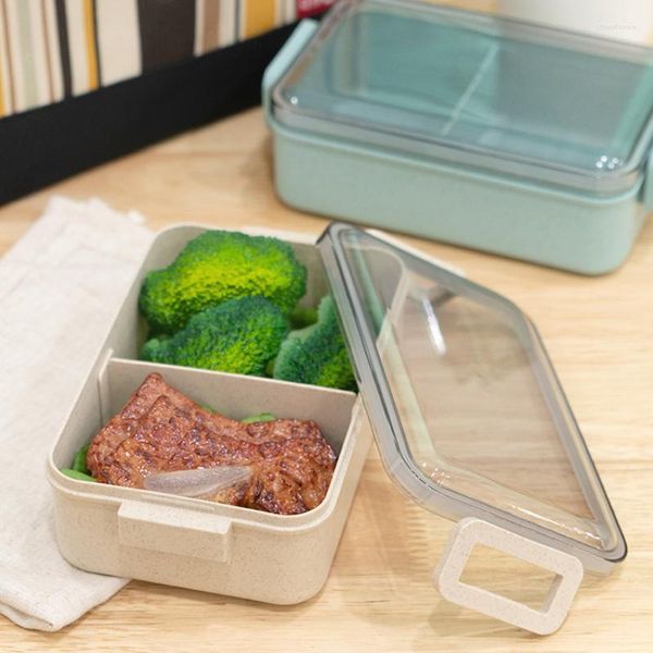 Ensembles de vaisselle Bureau Cuisine Lunch Box Bento Pique-Nique Vaisselle Conteneur De Stockage En Plastique Emballé Boîtes À Une Couche Thermique Pour