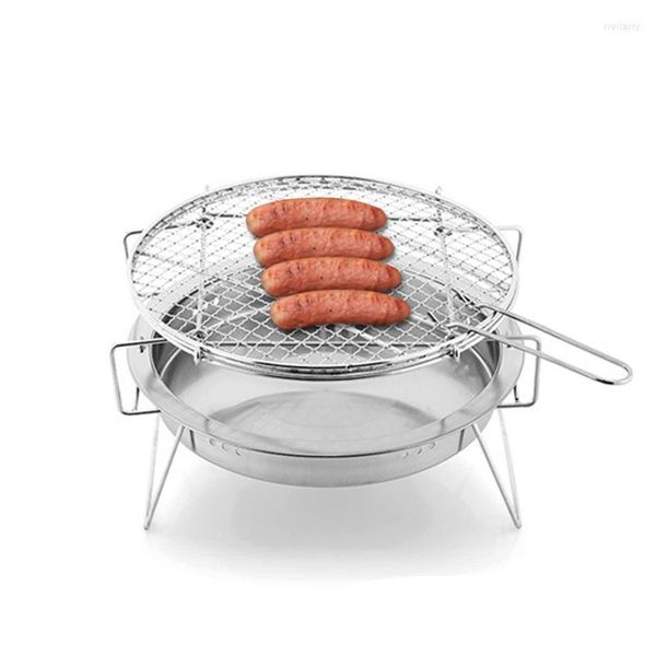 Juegos de vajilla al aire libre horno portátil quemador de picnic para el hogar plegable estufas plegables de acero inoxidable utensilios de cocina de la parrilla