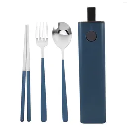 Dijkartikelen Sets Outdoor servies Set Camping Cutlery Travel Uitrusting Portable Kit Chopsticks Case PP met