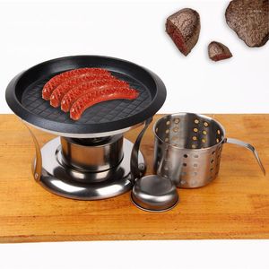 Ensembles de vaisselle à l'extérieur Capmping BBQ Grill Portable Acier InoxydableFer Barbecue Rôtir Brasier Cuisson Outils Randonnée Pique-Nique Mini