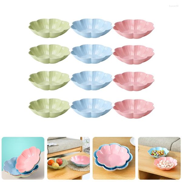 Juegos de vajilla Plato de maní Plato de almacenamiento de dulces Bandeja decorativa Forma de flor Plástico Frutos secos Hogar