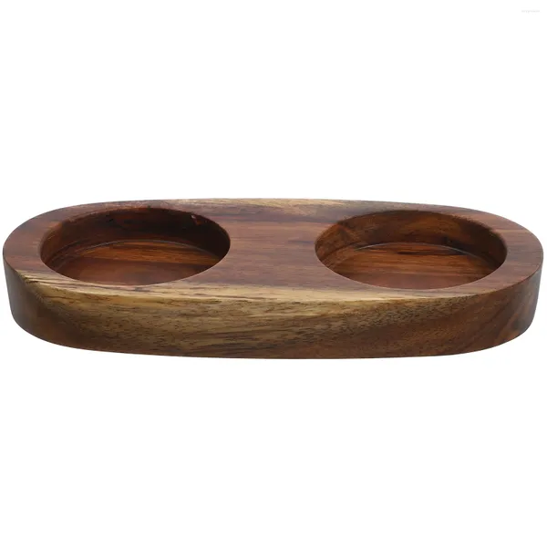 Ensembles de vaisselle à broyeur de poivre Base de bouteille en bois Plateau de table en bois de sauce en bois
