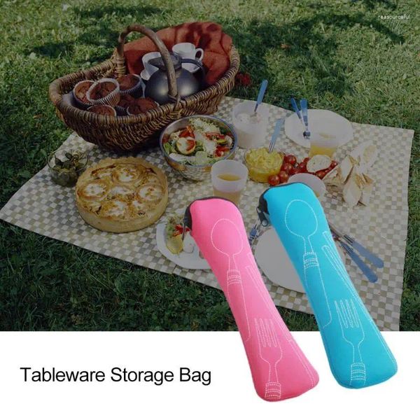 Juegos de vajillas Bolsa de cuchara de horquilla de picnices Portables Familia Catchen Cades Cadenos de envasado lavable Hogar.