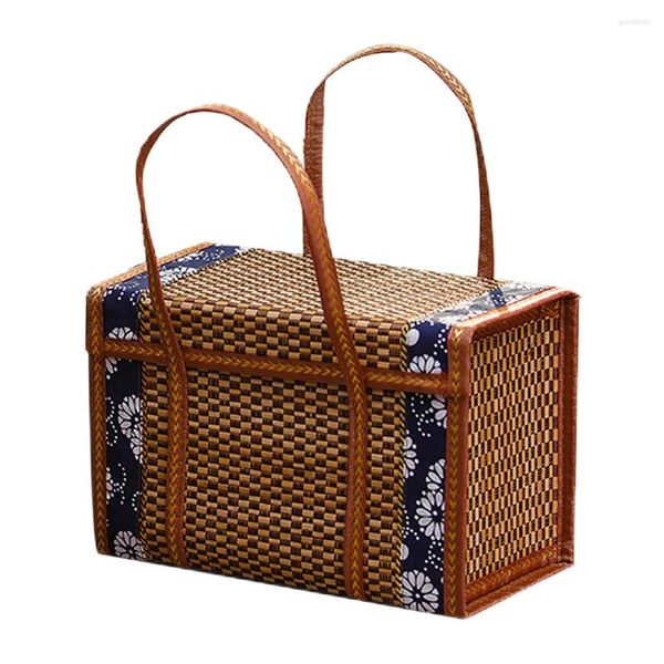 Ensembles de vaisselle oreiller panier de rangement pique-nique conteneur bambou décoratif fruits pliable légumes conteneurs enfants