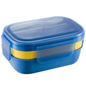 Dijkartikelen Sets Plastic Bento Boxes Containers Lunchbox met bestek en afdichtring voor camping voor buitenkamperen