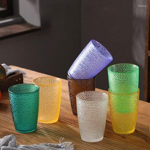 Din sets Sets Plastic Drink Cup Acryl Bier Mokgolfpunt Cups Transparante gekleurde sap mokken Duurzame drinkmelk kinderen studenten