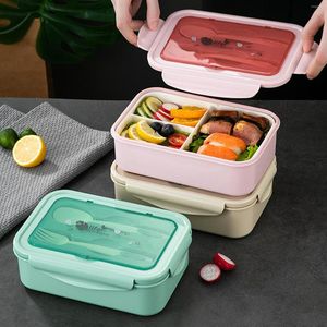 Ensembles de vaisselle en plastique Conteneur à déjeuner non brisé Boîte de repas amicaux micro-ondes pour la maison de cuisine Polvylity durable
