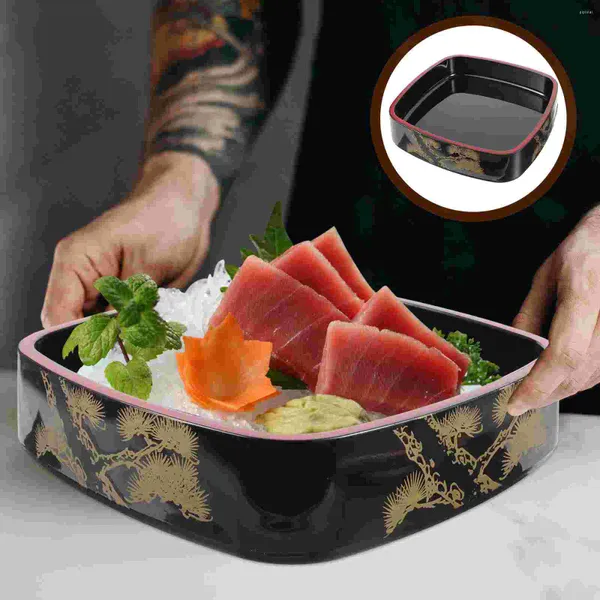 Ensembles de vaisselle Assiette en plastique Sushi Plateau en céramique durable Cuisson Rangement décoratif Plat pratique Abs Restaurant Plateaux pratiques