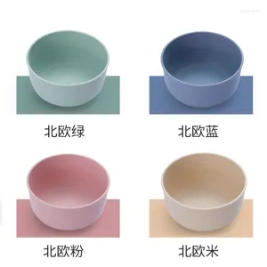 Dijkarts sets Plastic servies Toolweergreep Japanse gebruiksvoorwerpen Solid kleur Eco -vriendelijke tarwestrosprong Huishoudelijke producten