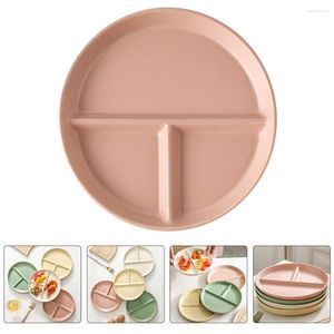 Servies Sets Borden Kinderen Drie Compartiment Serveercontainer Verdelers Aldult 20.5X20.5X2.5CM Restaurant Verdeeld Roze Keramiek Kind