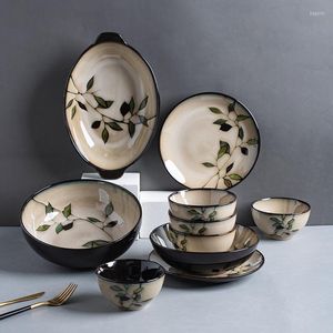 Din sets sets porseleinen borden voor dinerset Delies Slails Soep Bowl Ceramic en Bowls Service 2/4/6/8 Persoon