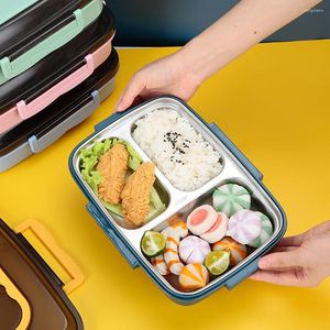 Juegos de vajilla Fiambrera portátil Bento Fiambrera Contenedor Comida Preparación Picnic Almacenamiento Térmico Térmico Tuppers Niños Kawaii Isotherme