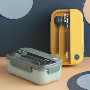 Dijkartikelen sets draagbare lunchbox voor kinderen magnetron bento met bestek Japanse stijl plastic opslagcontainers