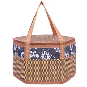 Ensembles de vaisselle Portable pique-nique panier bambou tissé oeuf Style pastoral stockage Festival Mooncake emballage tenu dans la main tissé