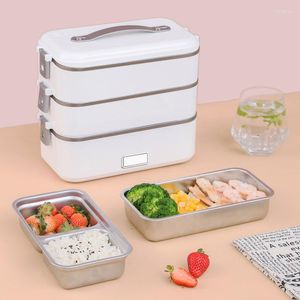 Ensembles de vaisselle Portable Plug-in Chauffage électrique et conservation de la chaleur Cuisson du riz Artefact Bento Lunch Box Conteneurs Conteneurs