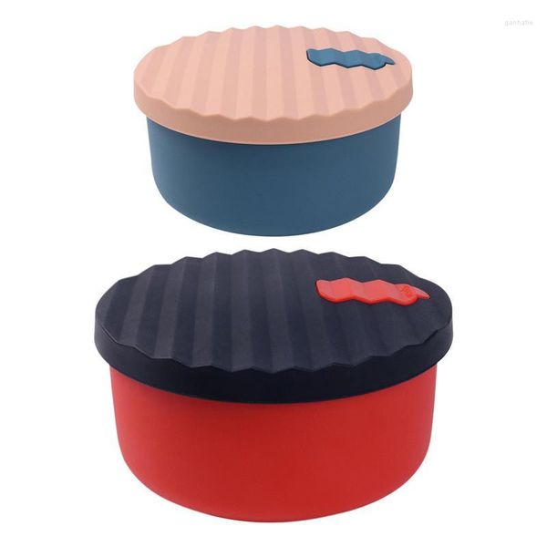 Ensembles de vaisselle Boîte de conteneurs de rangement en silicone portable avec couvercles réutilisables à micro-ondes pour lunch congéateur de congélateur