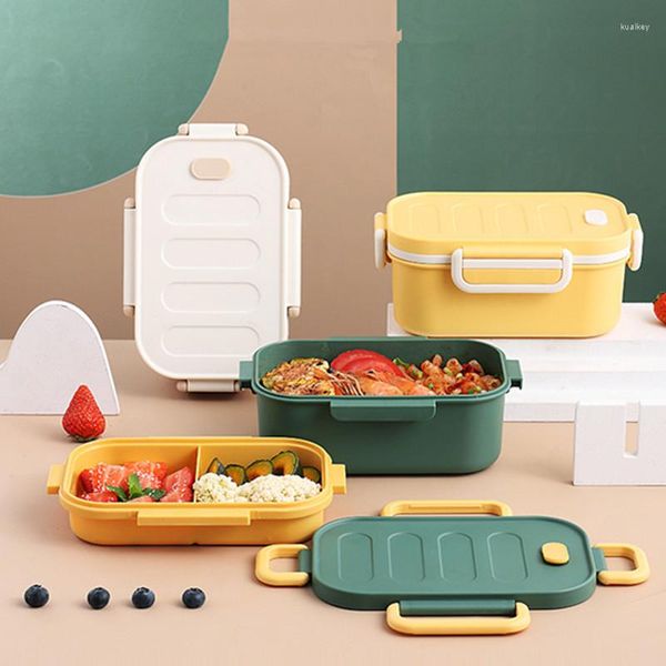 Ensembles de vaisselle PP Grille en couches Boîte à lunch Bento Stockage portable pour micro-ondes Conteneur d'accueil Outils de cuisine amovibles Accessoires