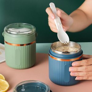 Ensembles de vaisselle tasse à soupe pratique léger facile à nettoyer employé de bureau tasse de petit déjeuner isolée portable avec conservation de la chaleur des couverts
