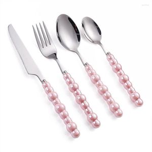 Ensembles de vaisselle Q Luxury Pearl Knife Spoon and Fork Cutlery Dîner Table à manger Pratos de Jantar Conjunto Kitchen Cuchetos