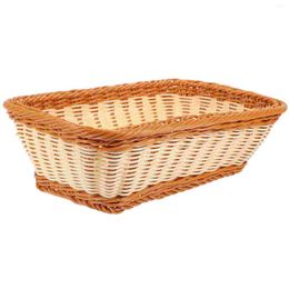 Ensembles de vaisselle Panier à pain en rotin Plateau de rangement tissé Support de collation pratique pour le panier de service de fruits à la maison