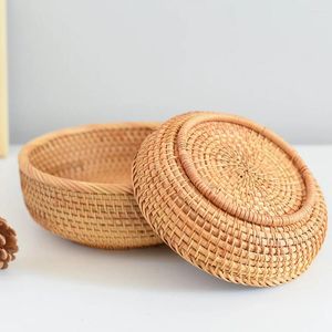 Ensembles de vaisselle, paniers à fruits ronds en rotin, bols à pain en osier, panier de service tissé naturel, tissage décoratif