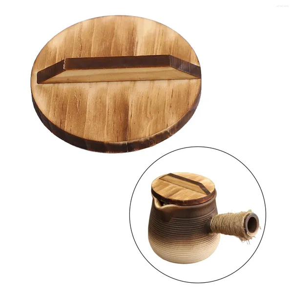 Ensembles de vaisselle Couvercle en verre de remplacement Théière Couvercle d'étanchéité en bois en bois pour les théières de cuisine à domicile Célébration 600-800 ml Accessoires