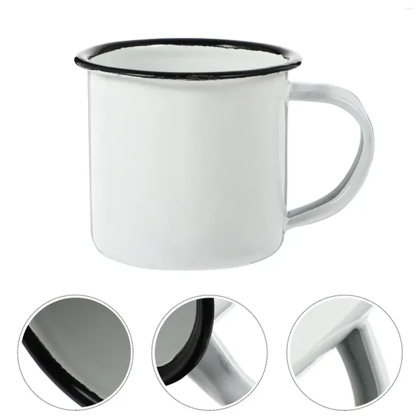 Ensembles de vaisselle Retro Decor Vintage S Glass Tass Ustensiles de cuisson Iron Mug White Style Office