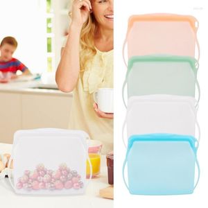La vaisselle place le stockage portatif réutilisable de boîte à lunch met en sac le silicone en plastique scellé pour le petit déjeuner de sandwich