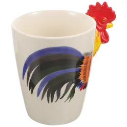 Conjuntos de vajilla Taza de café de gallo Taza de té de cerámica Taza de oficina Festival Tazas de dibujos animados para regalo de Pascua 3D Contenedores de agua de cerámica