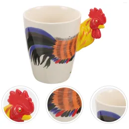 Ensembles de vaisselle Rooster Coffee Mug thé à boissons boissons verres de cuisine de cuisine décor de bureau de Pâques Gift Maison 3D Fête délicate