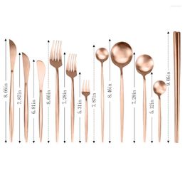 Ensembles de vaisselle Couvrots en or rose cuillère à café de table à fourche en acier inoxydable table de cuisine accessoires de cuisine