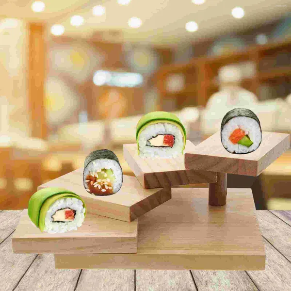 Conjuntos de vajilla Plato de sushi giratorio Bandeja de madera Contenedores Tablero práctico Plato Sashimi Platos de aperitivo Japonés Delicado