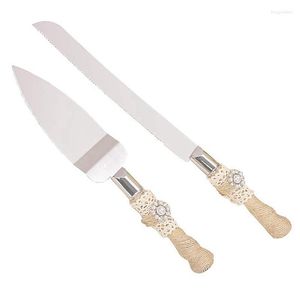 Dinware sets Rustic Wedding Cake Knife en Server Set Serve Country Style Cutter voor Partys BI