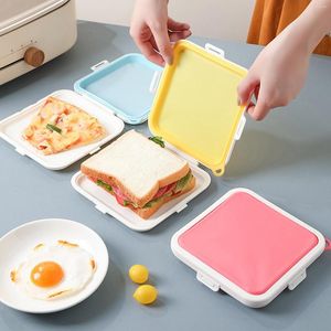 Dijksiesets Sandwich Box Eco-vriendelijke lunchcontainer Herbruikbare siliconenopslag Picknick Travel Portable werk