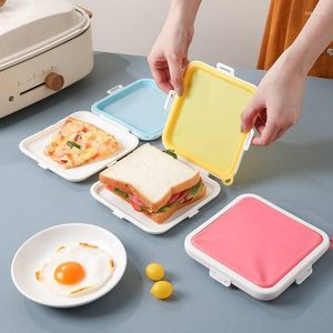 Dijkartikelen Sandwich Storage Box Silicone Lunch Case Herbruikbare magnetroncontainerboxen herbruikbaar