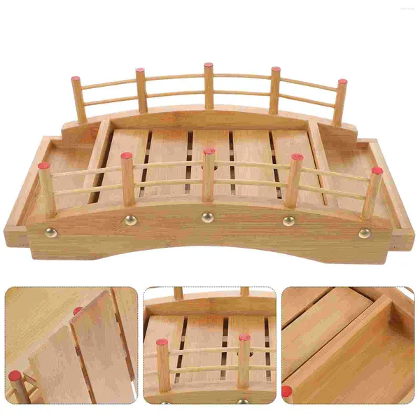 Ensembles de vaisselle Sashimi Bridge Sushi Board Cupcake Decorations Platter Conteners Bamboo Drilate Tray Kit Kit