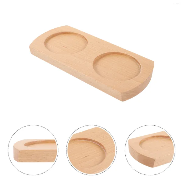 Conjuntos de vajilla Botella de salsa Base Bandeja de mostrador Accesorios de cocina de madera Acacia Sal y pimienta para bandejas de soporte Bebidas artesanales