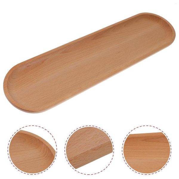 Ensembles de vaisselle Service Board Desktop Wood Plate Decor Petites assiettes de fruits Stockage Plateau de service en bois