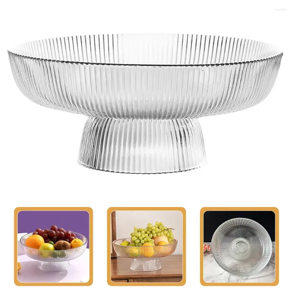 Ensembles de vaisselle, assiette de service, bol à pieds, bols décoratifs pour fruits en verre, salade moderne, Fruits confits