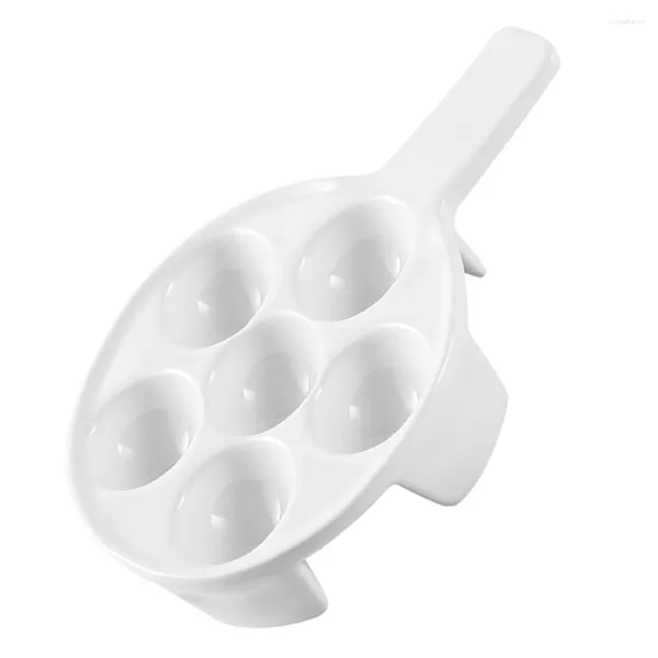 Juegos de vajilla Bandeja para servir Caracoles horneados Plato para hornear Oyster 17X2.9CM Plato de caracoles Cocina Cerámica blanca