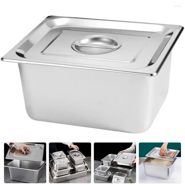 Ensembles de vaisselle servants plateau pour buffet en acier inoxydable Basin Poste de fruits de fruit Pan de cuisine mini chauffage