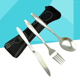 Din sets sets set lepels flatware vorks roestvrije reisters bestek zilverwaren stalen keukengerei Salade vork kit dineren modern