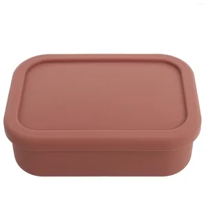 Ensembles de vaisselle Silicone Bento Container Reusable Lunch Sandwich Box 3 Compartiment Caoutchouc