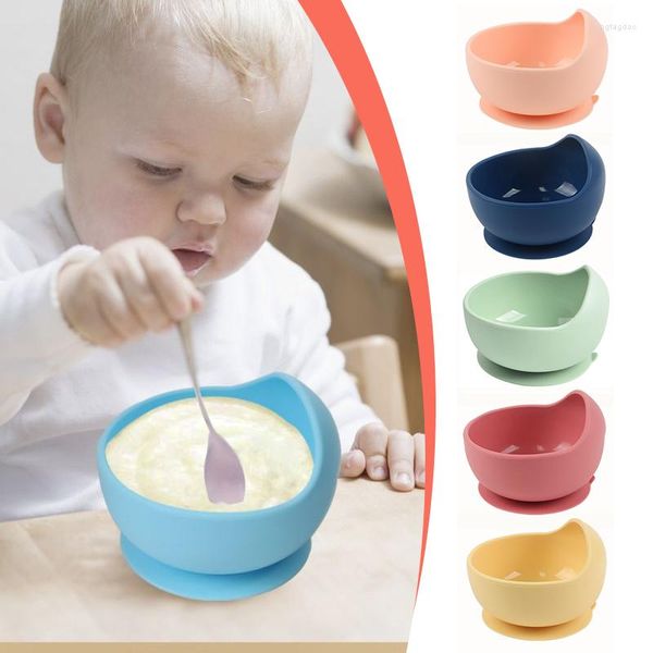 Ensembles de vaisselle bol en Silicone pour enfants ensemble d'aspiration étanche avec fourchette cuillère bébé alimentation enfants plats trucs vaisselle