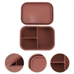 Ensembles de vaisselle Boîte à lunch en silicone Compartiment Bento Office Case Étudiants en plein air Boîtes Chaleur Portable