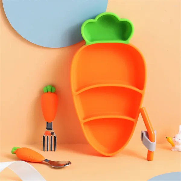 Ensembles de vaisselle Ensemble de vaisselle en Silicone isolation thermique pratique grande capacité Anti-brûlure économiser de l'espace Gadgets de cuisine dîner pour enfants